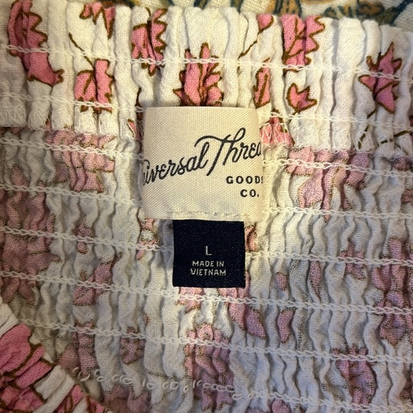 Women’s Pink Floral Flower Puffer Short Sleeve Dress with Pockets Size Large - Picture 5 of 5